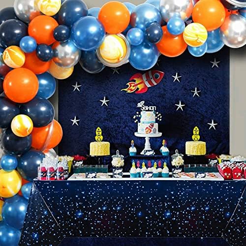 Peiking Space stolnjak, ukrasi od stolnjaka Starry Sky za rođendansku zabavu, 54 x 108 R Pravokutni plastični plastični galaksijski