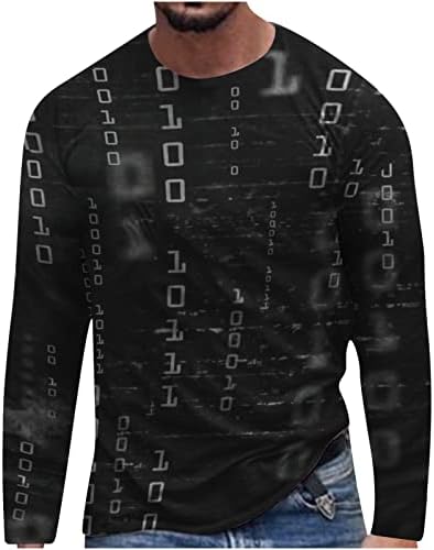 Ozmmyan Smiješne majice za muškarce dugi rukav Top 3D print sportska majica labava tunična bluza i košulje tunika tunika