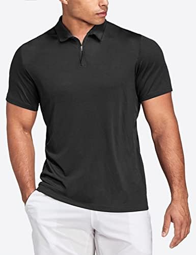 HIVERLAY POLO majice za muškarce s dugim o ovratnikom s patentnim zatvaračem i majica s kratkim rukavima casual Brzi suhi tenis t pique