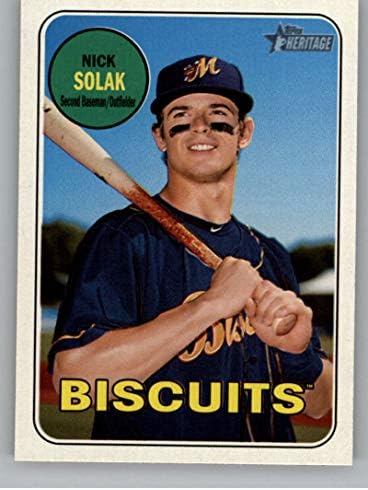 2018 Topps Malors 66 Nick Solak Montgomery Biscuits RC Rookie MLB Trading Card
