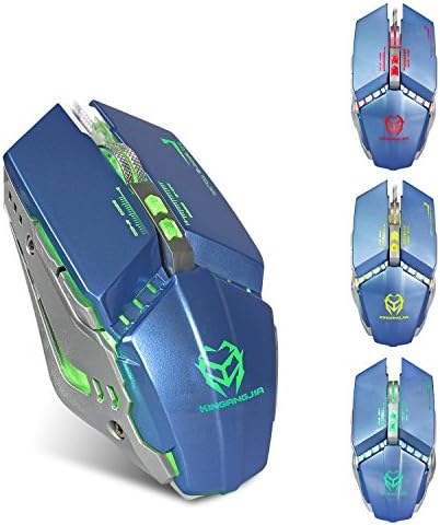 Igrački miš od 3200 dpi žičani računalni miš s 8 gumba i višemodnim LED pozadinskim osvjetljenjem, plava