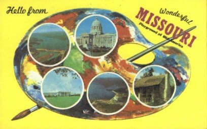 Pozdrav iz Missouri razglednice