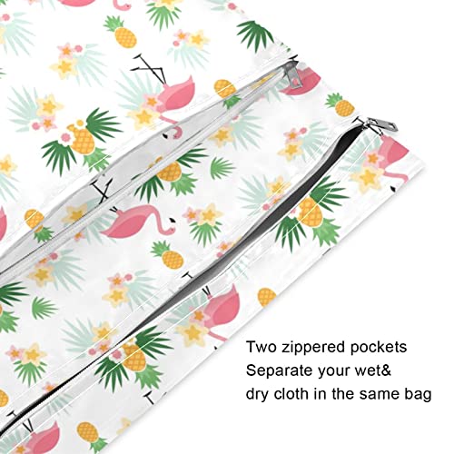 Flamingo ananas tropska mokri suhe vrećice tkanina od pelena vrećica vodootporna mokra vrećica Set za pranje za pranje putničke torbice