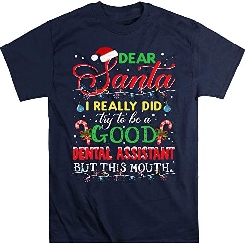 Moobla Dragi Djed Mraz Dental Assistant Božićna košulja, majice stomatološke asistente, košulja za božićnu stomatološku pomoć, stomatološki