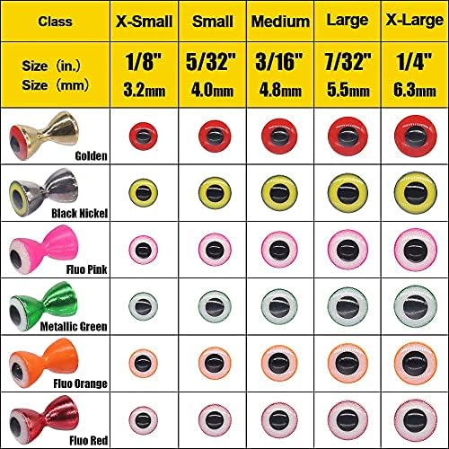 Xfishman-evizic-eyes-eyes-fly-tying-materijali- pseudo-oyes-barbell-eyes 36pcs razne veličine različite veličine