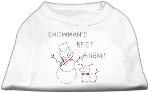 Mirage proizvodi za kućne ljubimce Snowman's najbolji prijatelj Rhinestone košulja bijela xl