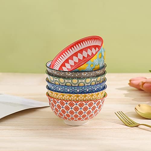 Keramička zdjela postavljena male zdjele - porculanske desertne zdjele 10 oz - 6 mala zdjela za rižu | Juha | Zalogaj | Priloga | Jogurt