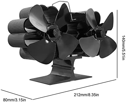 ; 8-inčni ventilator za kamin s toplinskim pogonom ventilator peći na drva ekološki tihi ventilator za učinkovitu raspodjelu topline