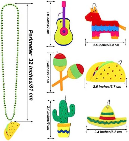 24 kom. ogrlice od perli 24 komada ogrlice od perli meksičke ogrlice od perli 6 dizajna za meksičku rođendansku zabavu suveniri pribor