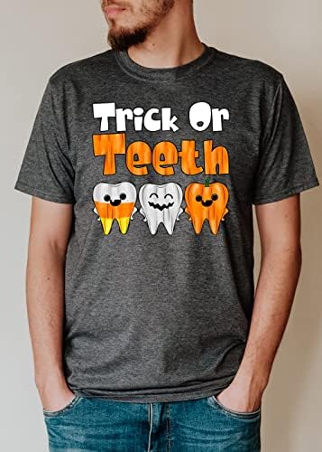 Trik ili košulja za zube, majice za Halloween, zubni tinejdžer, poklon za majicu za stomatologu, poklon za stomatologa, zubni Noć vještica