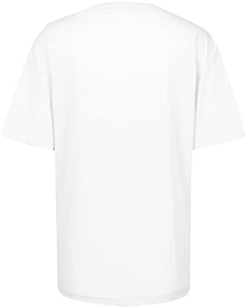Majice za žene plus veličina košulja s okruglim vratom tiskana majica gornja majica kratka rukava slatka grafička majica majice bluza