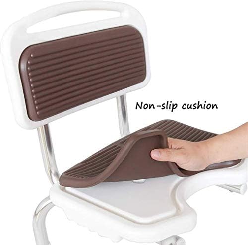 Stolice za kupanje Fehun, stolica za kupanje stolica za tuširanje kupaonice s naslonom od nehrđajućeg čelika podesiva prijenosna nejasna