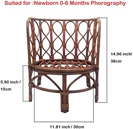 Rekviziti za fotografiranje novorođenčadi / ručno rađena Retro pletena dječja stolica od ratana / Pribor za rekvizite za fotografiranje