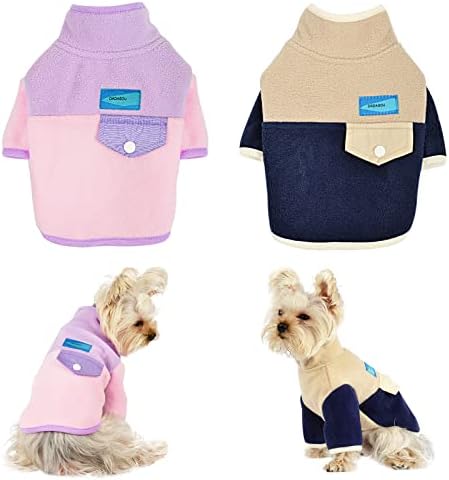 2 komada Mali džemperi za pse Chihuahua Fleece odjeća xxs ~ s zimske tople džempere za džempere Djevojke Tiny Dog Outfits za čajnu