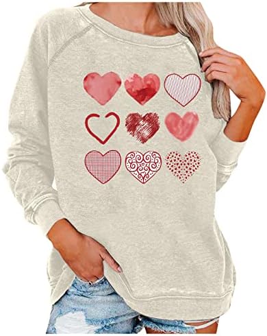 Preveliki cvjetnici dukseri za žene Valentines casual dugi rukav ljubav Gnome grafički pulover vrhovi bluza