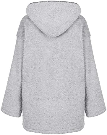 Plus kaputi, zimske kapuljače s dugim rukavima Žene kapuljače formalno hladno s džepovima kapuljača od runa.