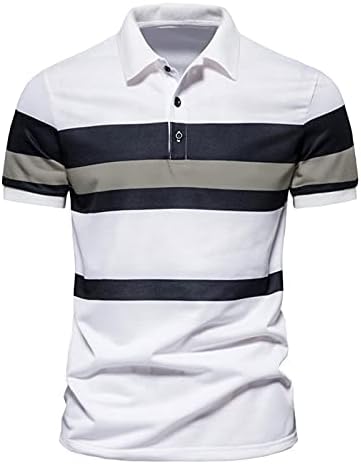 Polo majice za muškarce Ljetni rukav kratki rukavi Ljetni tee Leisure Performance Kontrast boja Patchwork Striped Golf Bluus Tops