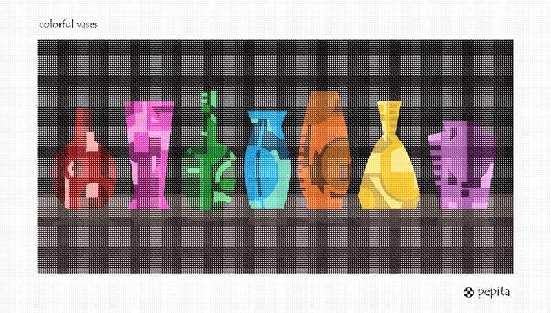 PIPITA IGLEPOINT KIT: Šarene vaze, 19 x 9