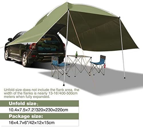 Vodootporna tenda za sunce za automobile, prijenosna automatska tenda za kampiranje, Terensko vozilo, na otvorenom, vojna Zelena plaža