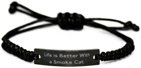 Najbolji pokloni za zadimljene mačke, život postaje bolji s zadimljenom mačkom, Svečana Narukvica od crnog užeta za zadimljene mačke,