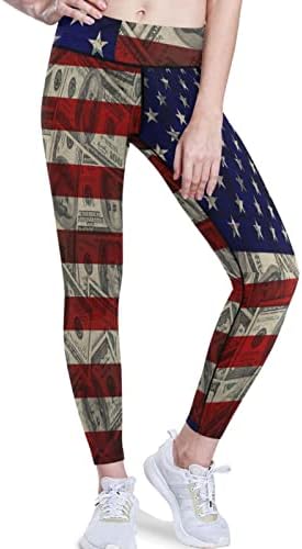 Visesunny američka zastava Dollar ženske joga hlače visokog struka kontrola trbuha s trčanjem trčanja gamaša atletskih hlača