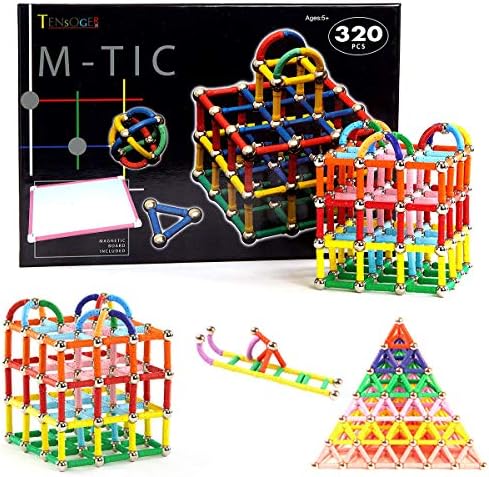 320pcs Magnetski štapići Igračke građevinske blokove, Magnet Construction Build komplet za obrazovanje igračke 3d zagonetke za djecu