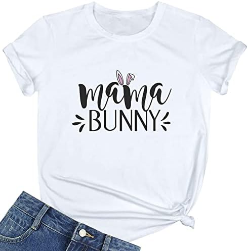 Majica srednje veličine uskrsna Ženska majica kratkih rukava s okruglim vratom majica s printom zeca top Ležerne tanke majice majica