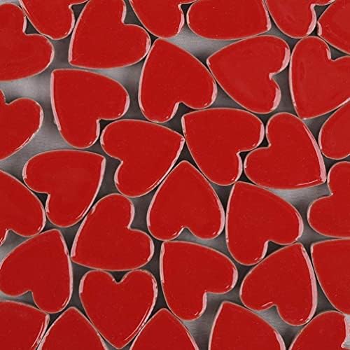 48 komada Staklene mozaične pločice za zanate, šarene obojene staklene keramičke komade za mozaične projekte Ljubav srce 2,2x2.3 cm