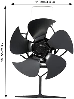 Kućni ventilator s 5 lopatica ventilator za kamin toplinske snage ventilator za grijanje ploča za grijanje Crni ventilator za kamin