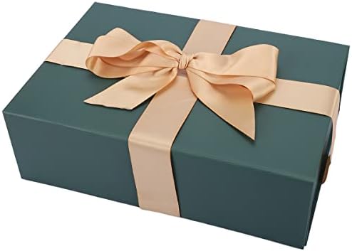 MondePac poklon kutija 11x7.5x3,5 inča, šumska zelena poklon kutija s magnetskim poklopcem ， velika poklon kutija sadrži karticu, vrpcu,