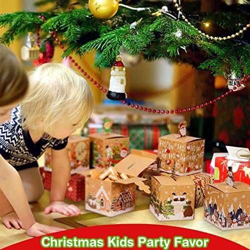 24pcs božićne poklon kutije 3pcs božićna kutija čokolade za djecu kutije za kolačiće papirni ukrasi Djeda Mraza kutije za božićne zabave