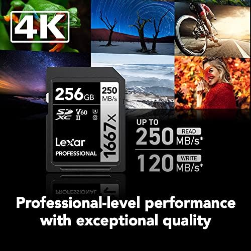 Karta Lexar Professional 2000x 128 GB SDXC UHS-II, brzina čitanja do 300 MB/s pomoću kartice 1667X 128 GB SDXC Uhs-II/U3