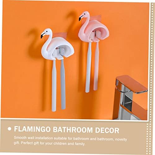 Zerodeko 8 PCS Flamingo držač za četkice za zube bez stalak za skladištenje u tragovima ABS
