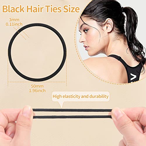 150 komada crne kravate za kosu za gustu kovrčavu kosu voluminozne kravate za kosu Držači za repove za žene ili muškarce