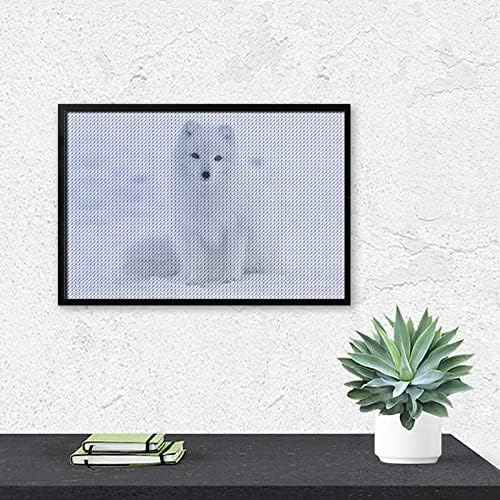 Arktička lisica u snježnom dijamantnom setu 5d DIY FULL DRILL RINESTONE Umjetnost zida za odrasle 8 x12
