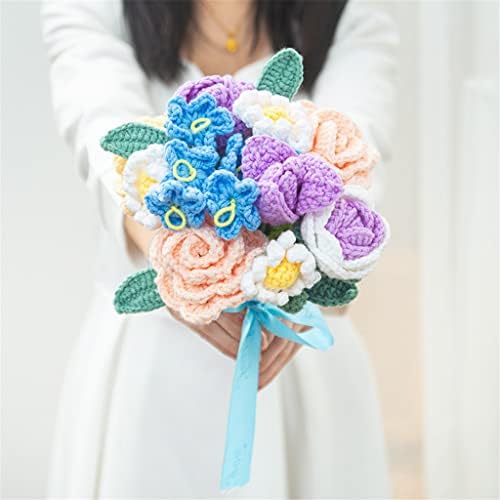 RENSLAT ručno pletena pređa besmrtni buket cvijeća set materijala za pređu heklani poklon prijedlog dekor ukras