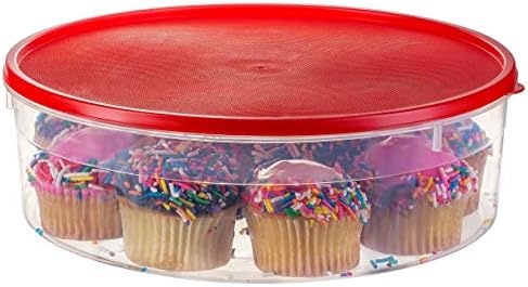 2 pakiranja-plastični okrugli spremnici za hranu s poklopcem 10,5-inčni stalak za torte Božićni kolačići stalak za kolače stalak za