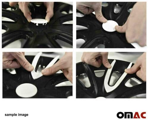 OMAC 16 -inčni hubcaps za Nissan Sentra Black i Orange 4 PCS. Poklopac naplataka na kotači