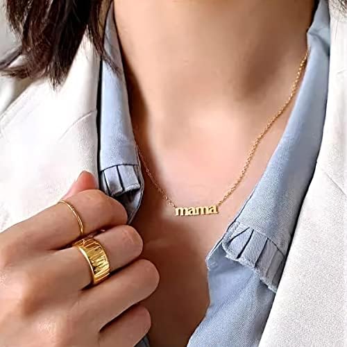 Ogrlica mama za žene 18K pozlaćeni Privjesak mama od nehrđajućeg čelika srebrni poklon s natpisom personalizirani nakit za majku i