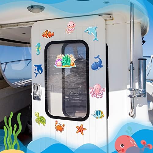 12pcs ukrasi za vrata za krstarenje magnetski magneti za automobile s oceanom i morskim životinjama riba naljepnice za magnete za vrata