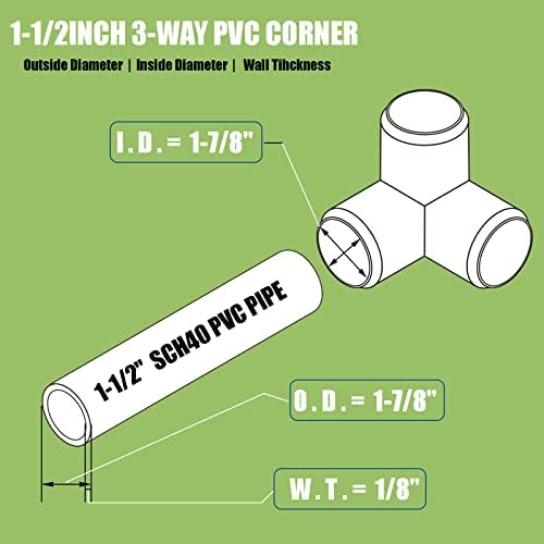 6 pakiranja PVC spojnica 1-1 / 2 inča 3 trake, namještaj lakat PVC spojnice za 1-1 / 2 inča PVC cijevi, PVC spojnica za PVC građevinske