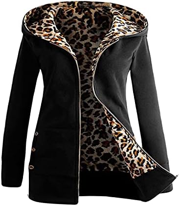Ženska jakna s kapuljačom zima plus baršunasta jakna ženska jakni plus jakne leopard patentni zatvarač kaputa nadmašuje odjeću