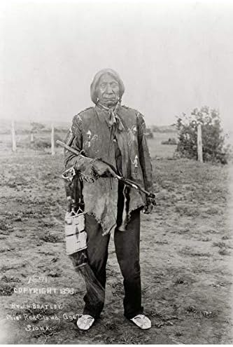 PovijesneFindings Foto: Glavni crveni oblak, star 77 godina, Sioux Man, Indijanci Sjeverne Amerike, Oglala, Calumet, C1898