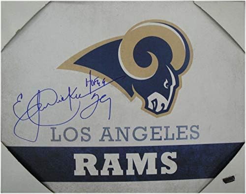Eric Dickerson potpisao je autogramirani 11x14 Canvas Los Angeles Rams logotip w/coa - Autographed NFL Art
